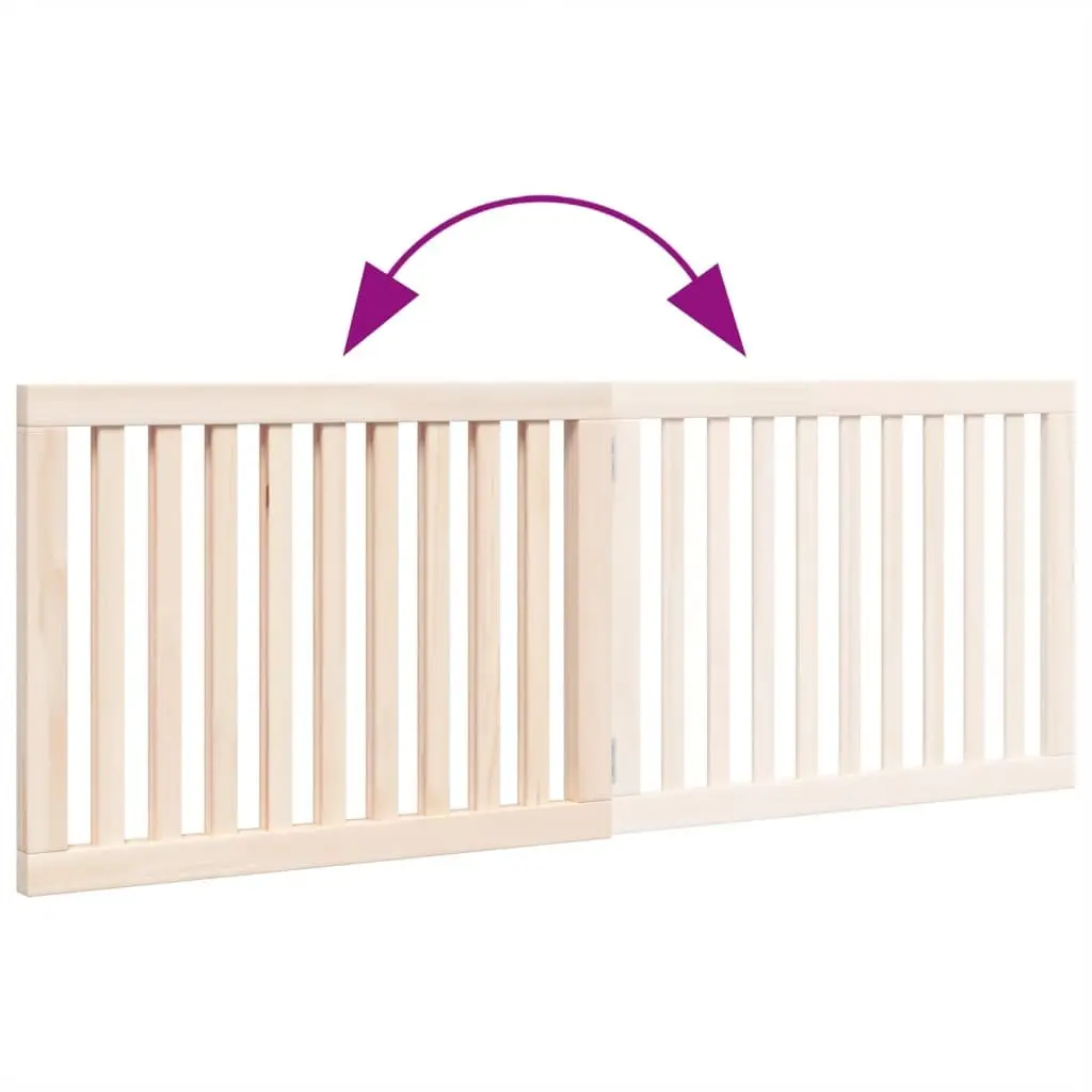 Foldable Dog Barrier 160cm Brown Wood Safety Gate 2 Panels Pet Playpen