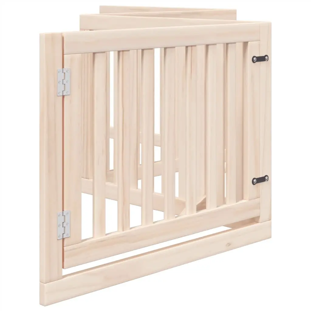 Dog Gate Foldable 4 Panels 320cm Brown Pet Safety Barrier