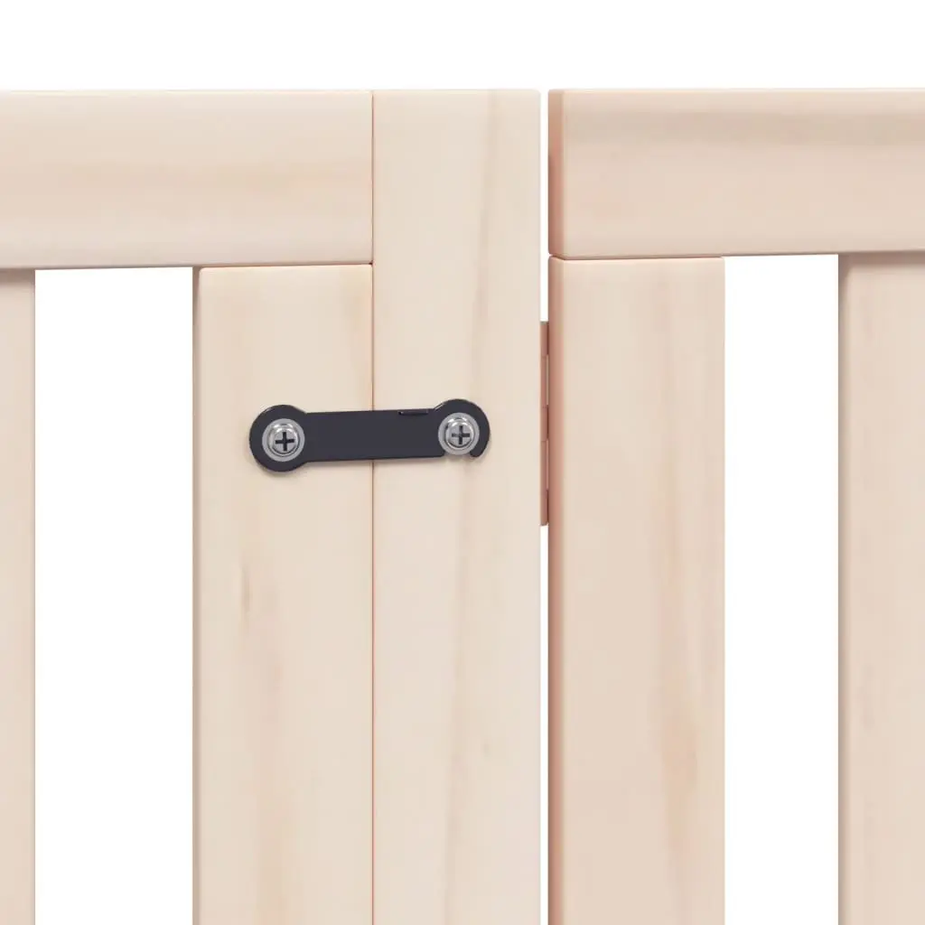 Dog Gate Foldable 4 Panels 320cm Brown Pet Safety Barrier