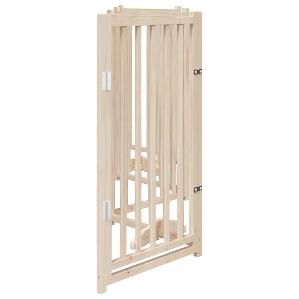 Dog Gate Foldable 6 Panels 300cm Solid Wood Pet Safety Barrier Brown