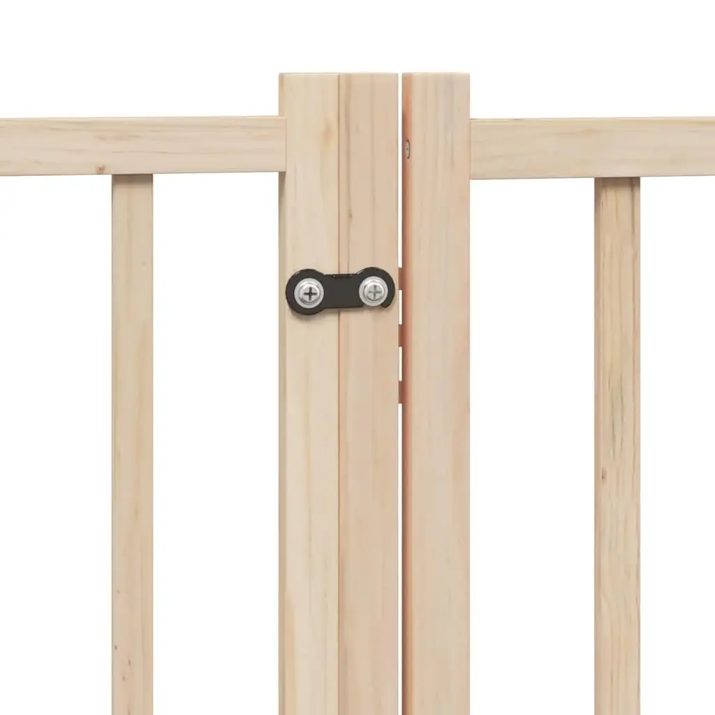 Foldable Dog Gate Safety Barrier 320cm 4 Panels Brown