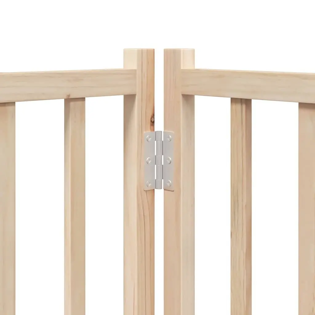 Foldable Dog Gate Safety Barrier 320cm 4 Panels Brown