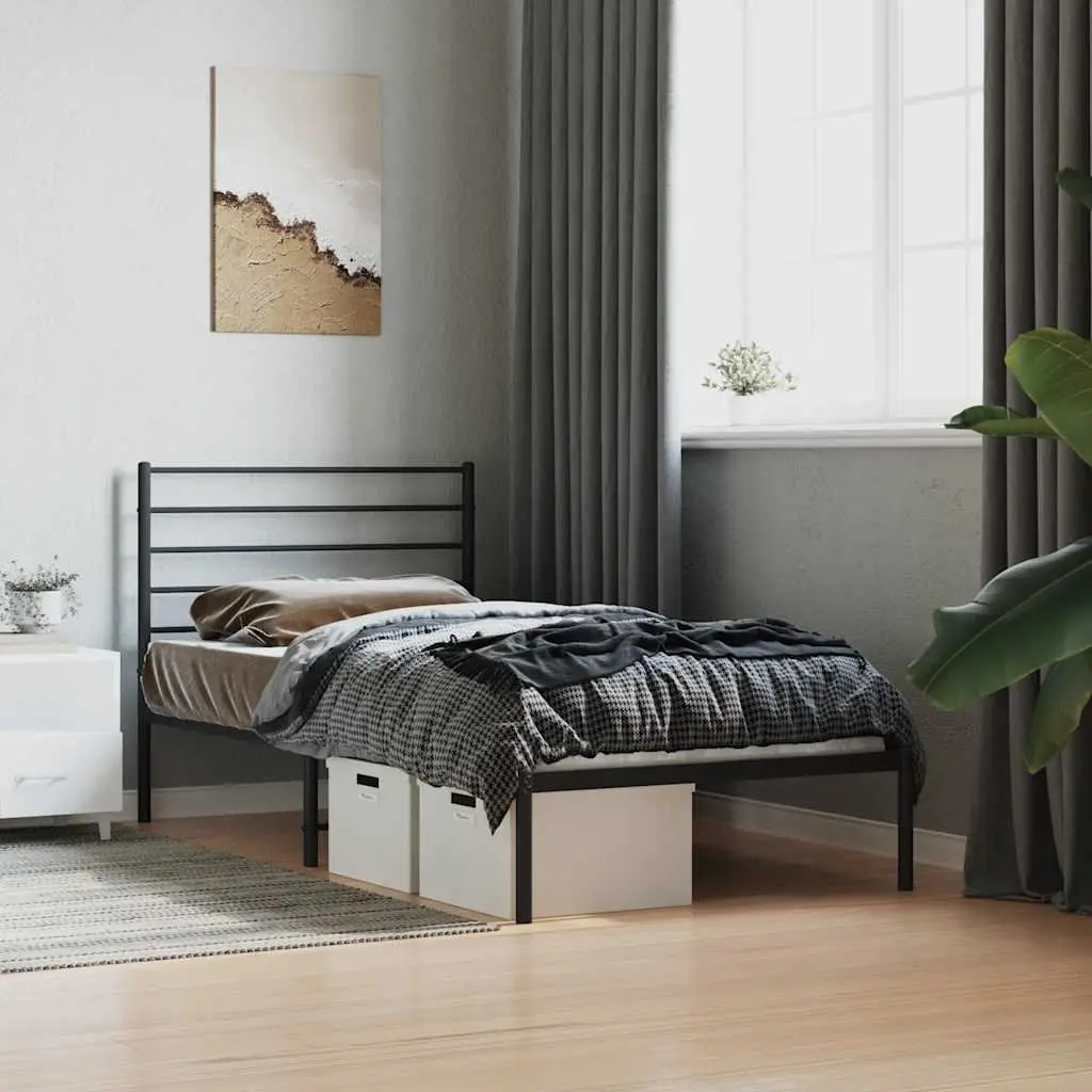 Black Metal Bed Frame King Single Size