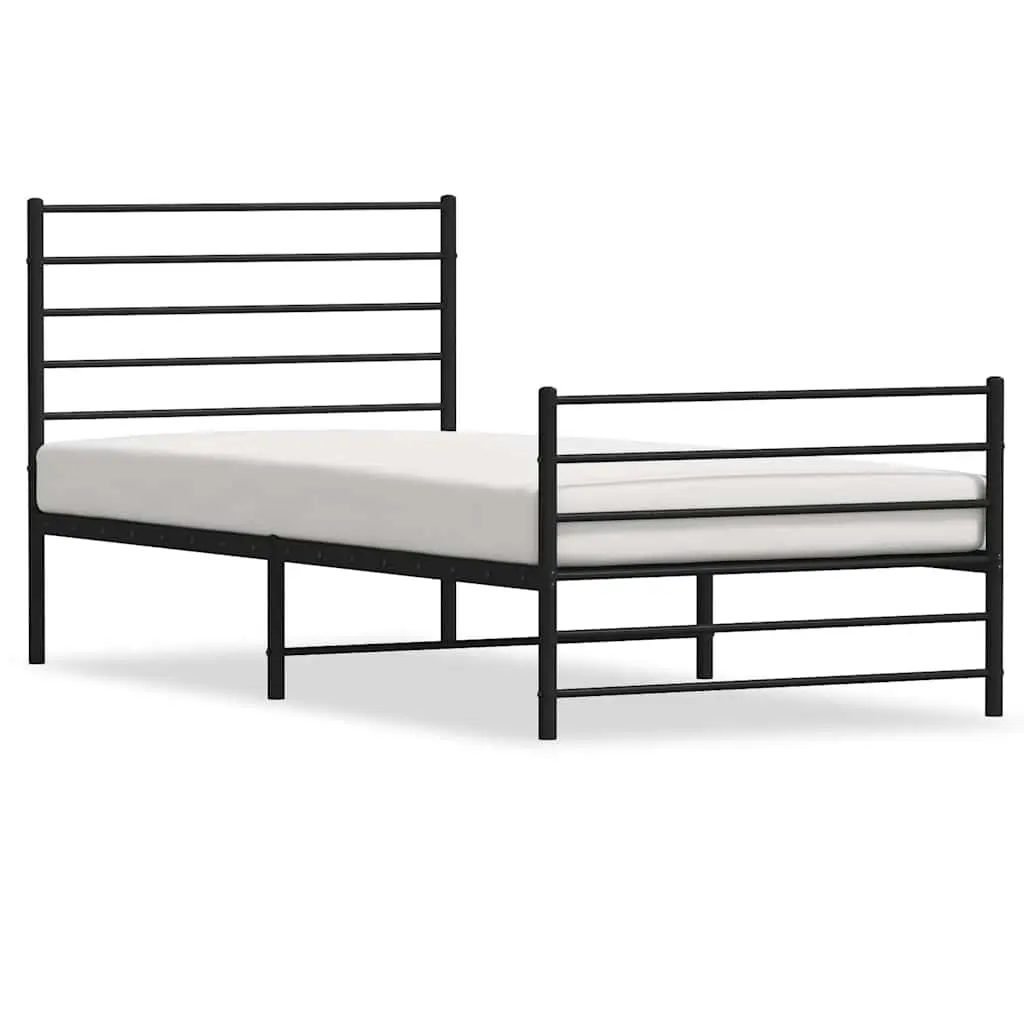 Metal Bed Frame King Single 107x203 cm in Black