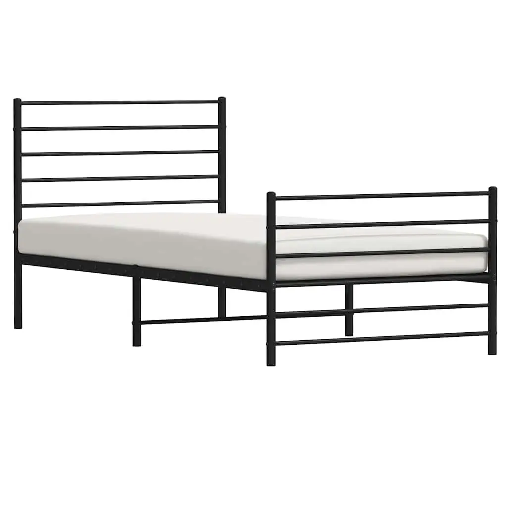 Metal Bed Frame King Single 107x203 cm in Black