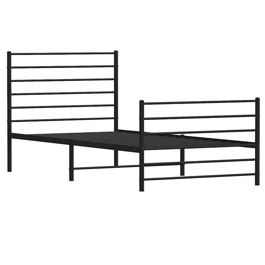 Metal Bed Frame King Single 107x203 cm in Black