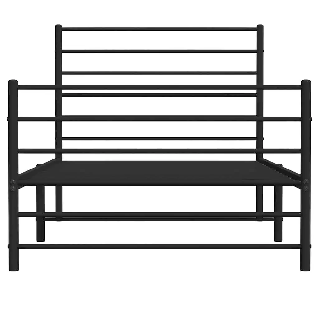 Metal Bed Frame King Single 107x203 cm in Black