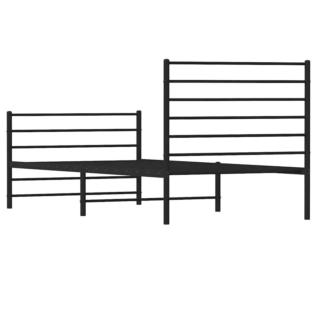Metal Bed Frame King Single 107x203 cm in Black