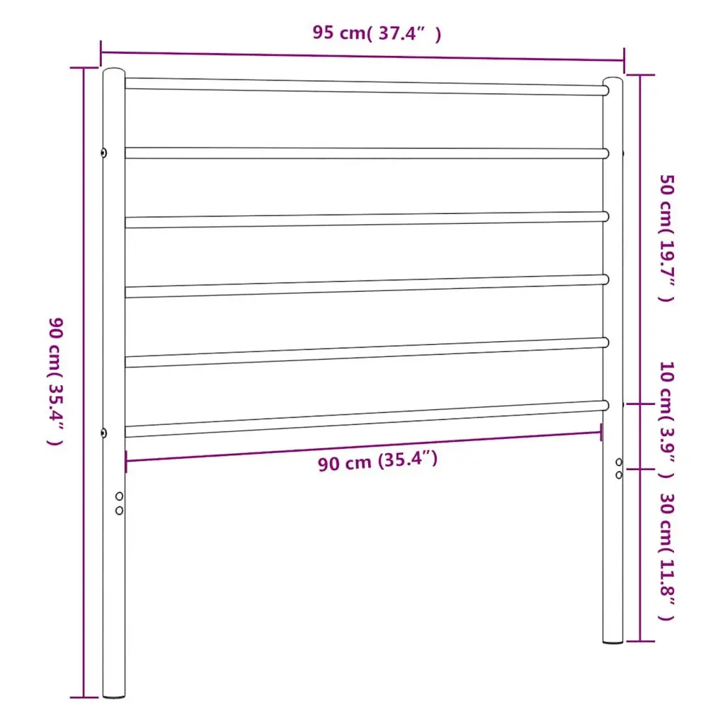 Metal Headboard Black 90cm Steel Frame Bedroom Furniture