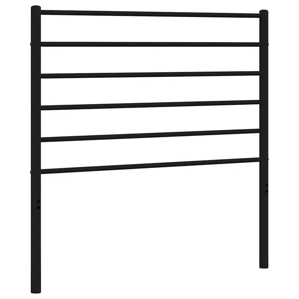 Metal Headboard Black 107cm Bed Frame Support Powder-Coated Steel