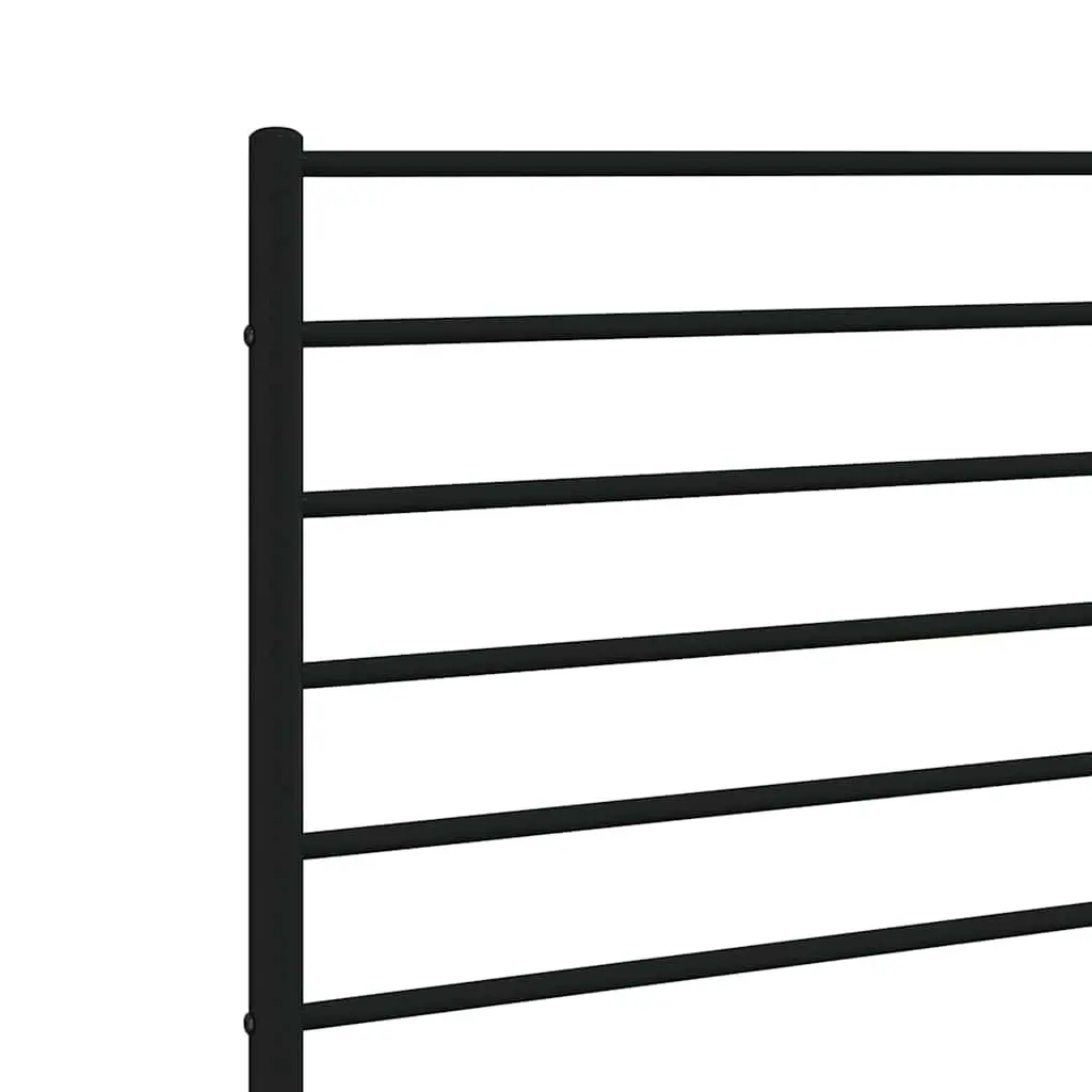 Metal Headboard Black 107cm Bed Frame Support Powder-Coated Steel
