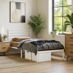 Reliable King Single Metal Bed Frame with Storage Space