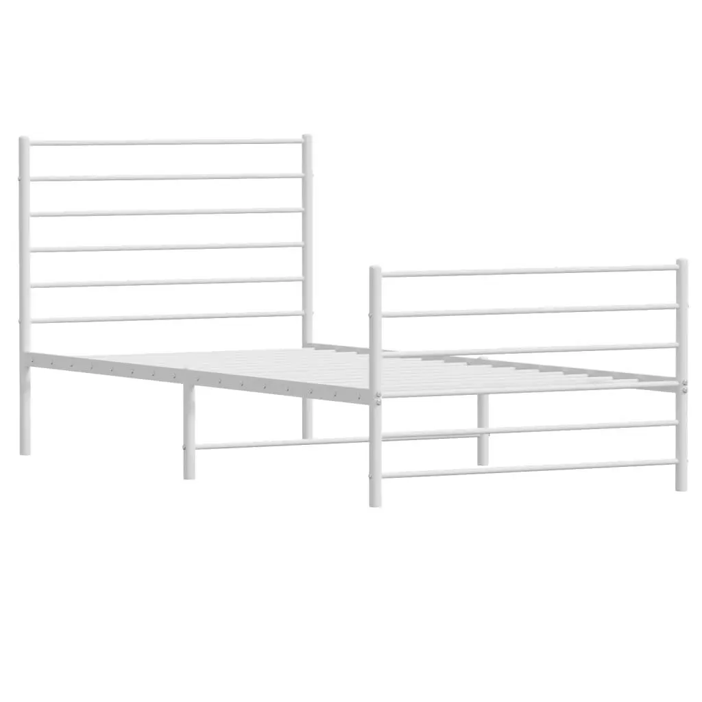 White Metal Bed Frame King Single 107x203 cm