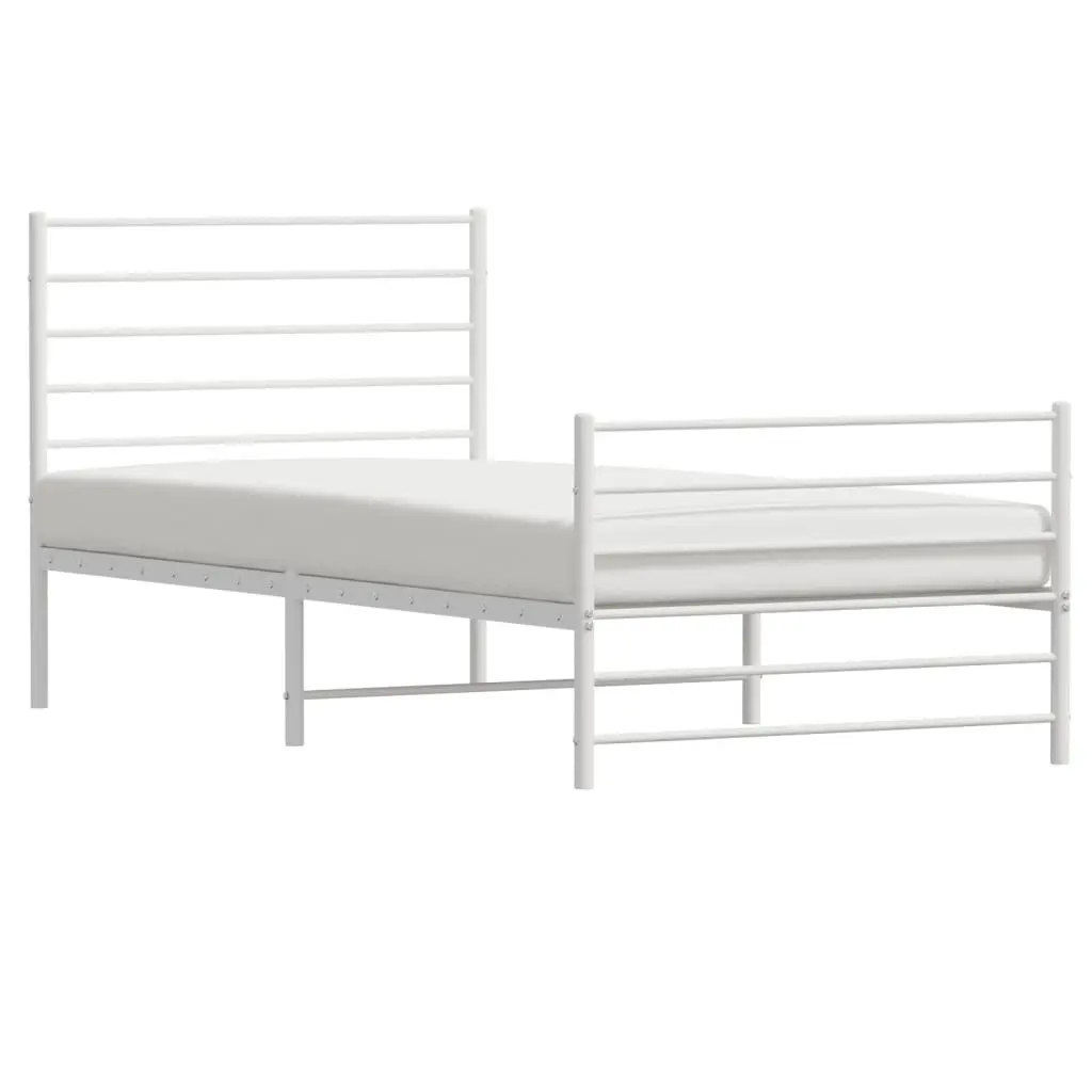 White Metal Bed Frame King Single 107x203 cm