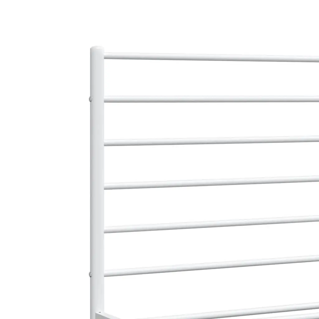 Metal Bed Frame King Size 183x203 cm with Footboard Headboard White Bedroom