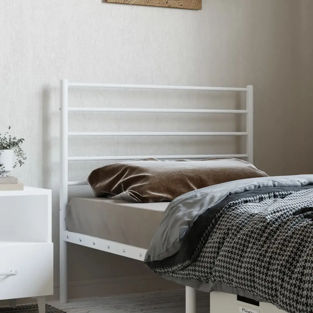 Metal Headboard White 90cm Bed Frame Head Rest Support