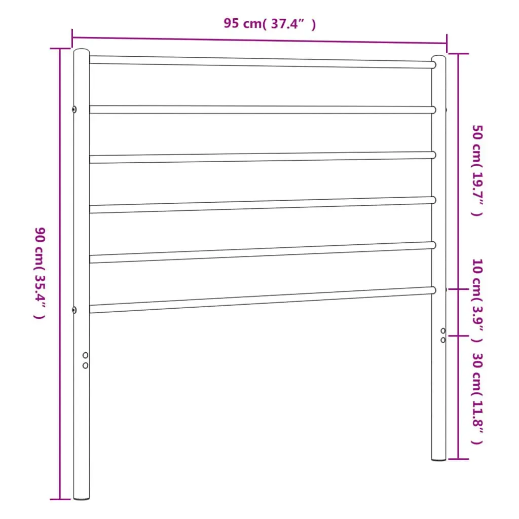 Metal Headboard White 90cm Bed Frame Head Rest Support