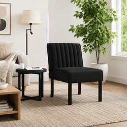 Practical Comfort with Black Velvet Slipper Chair