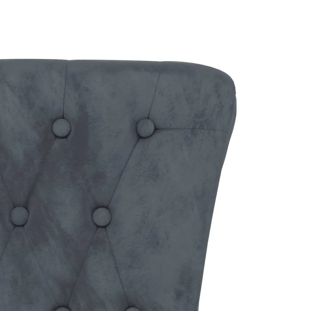 High Back Accent Chair Dark Grey Velvet Modern Living Room