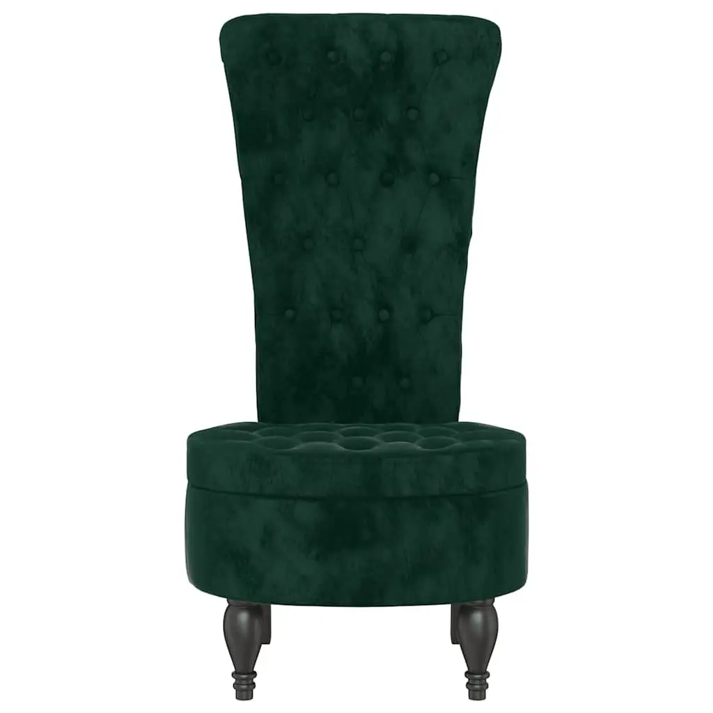 High Back Accent Chair Dark Green Velvet Button Tufted Living Room