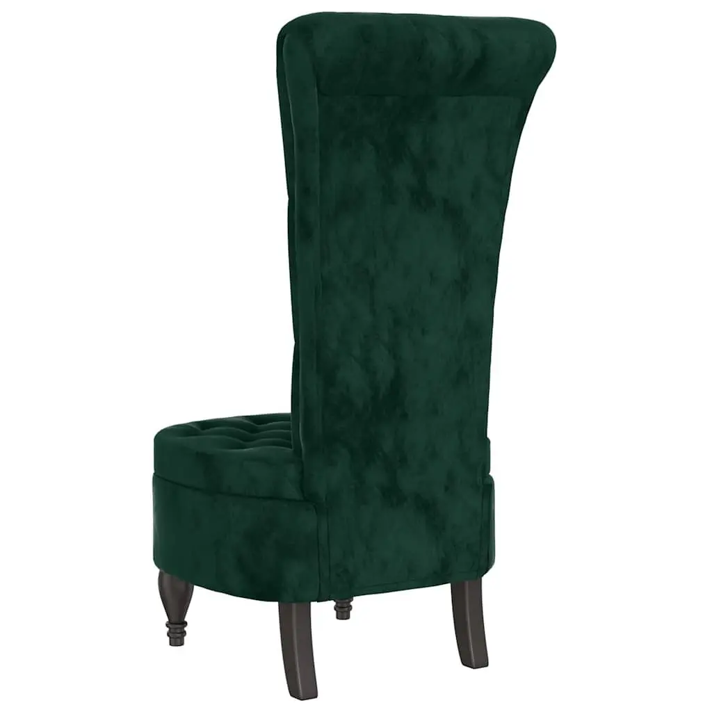 High Back Accent Chair Dark Green Velvet Button Tufted Living Room