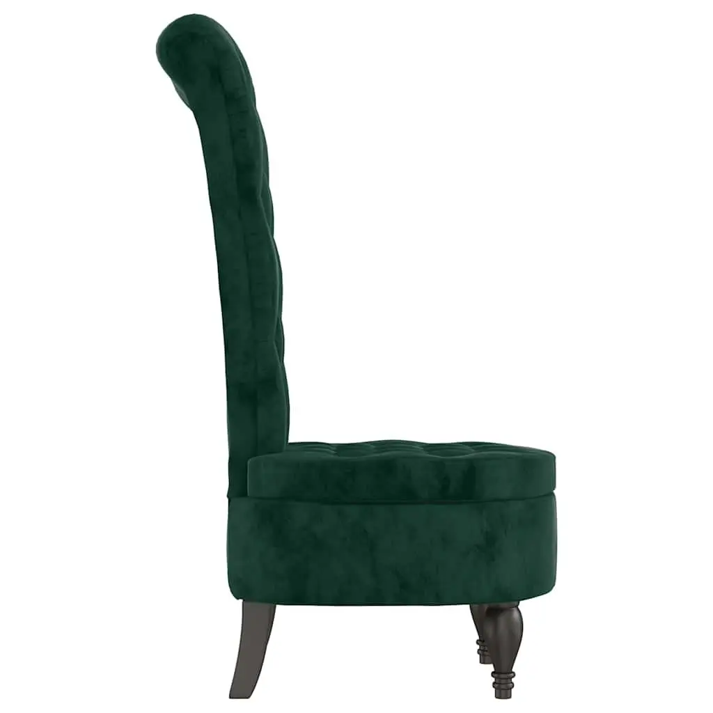 High Back Accent Chair Dark Green Velvet Button Tufted Living Room