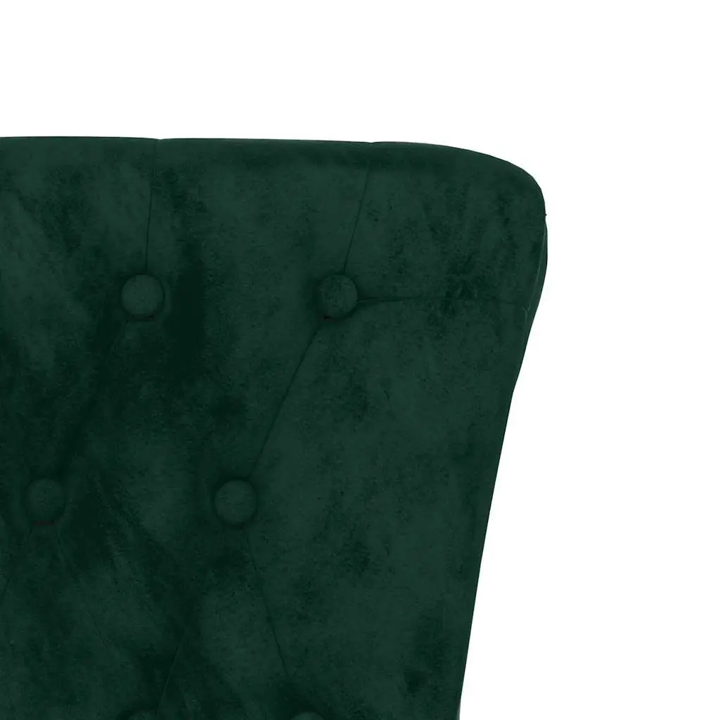 High Back Accent Chair Dark Green Velvet Button Tufted Living Room