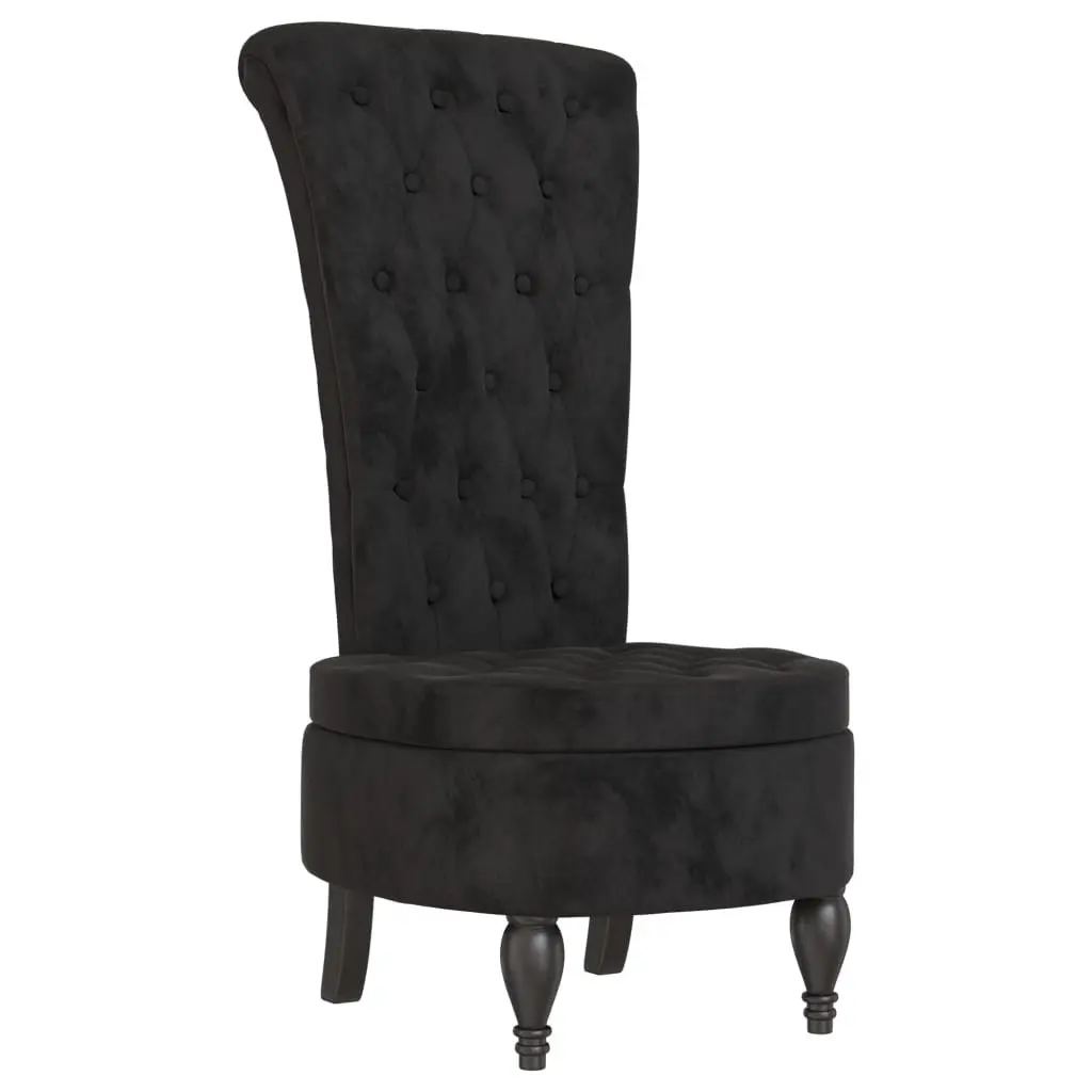 High Back Arm Chair Black Velvet Button Accent Furniture Living Room Office
