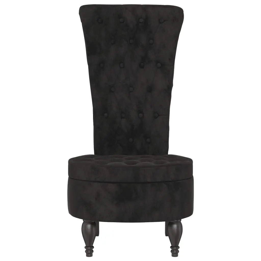 High Back Arm Chair Black Velvet Button Accent Furniture Living Room Office