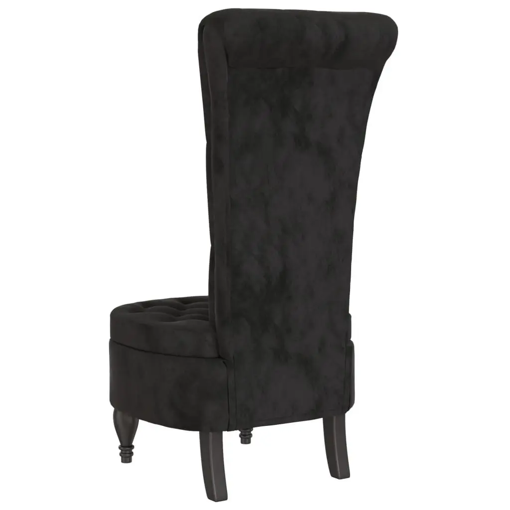 High Back Arm Chair Black Velvet Button Accent Furniture Living Room Office