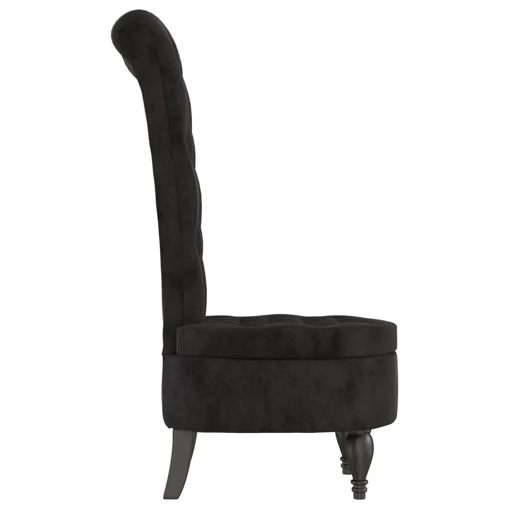 High Back Arm Chair Black Velvet Button Accent Furniture Living Room Office