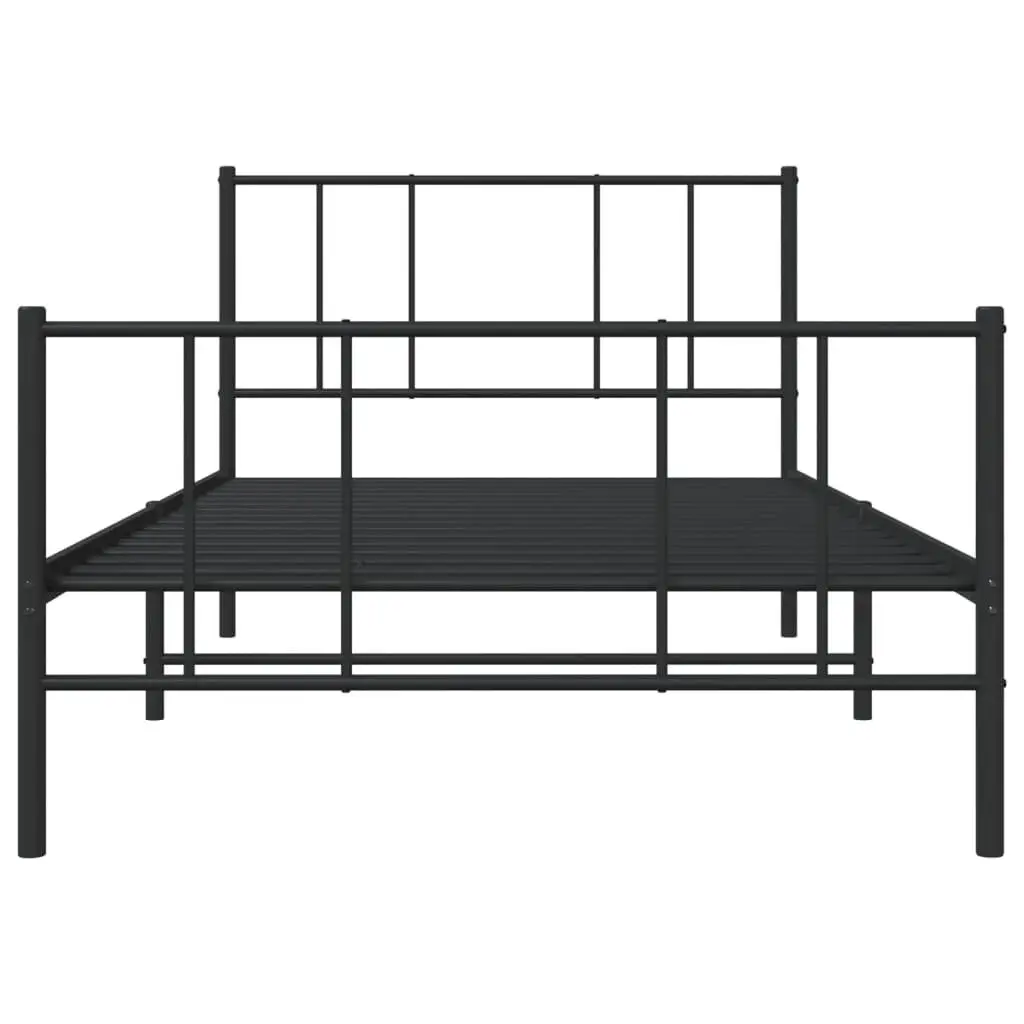 Metal Bed Frame King Single 107x203cm Black Steel Bedroom Furniture Footboard