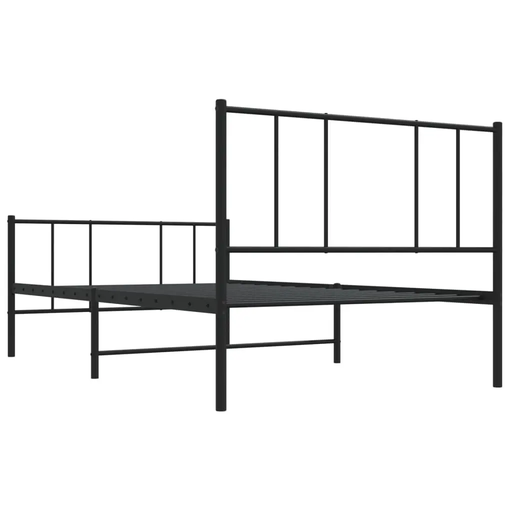 Metal Bed Frame King Single 107x203cm Black Steel Bedroom Furniture Footboard