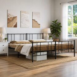 Reliable King Size Metal Bed Frame in Black 183x203cm