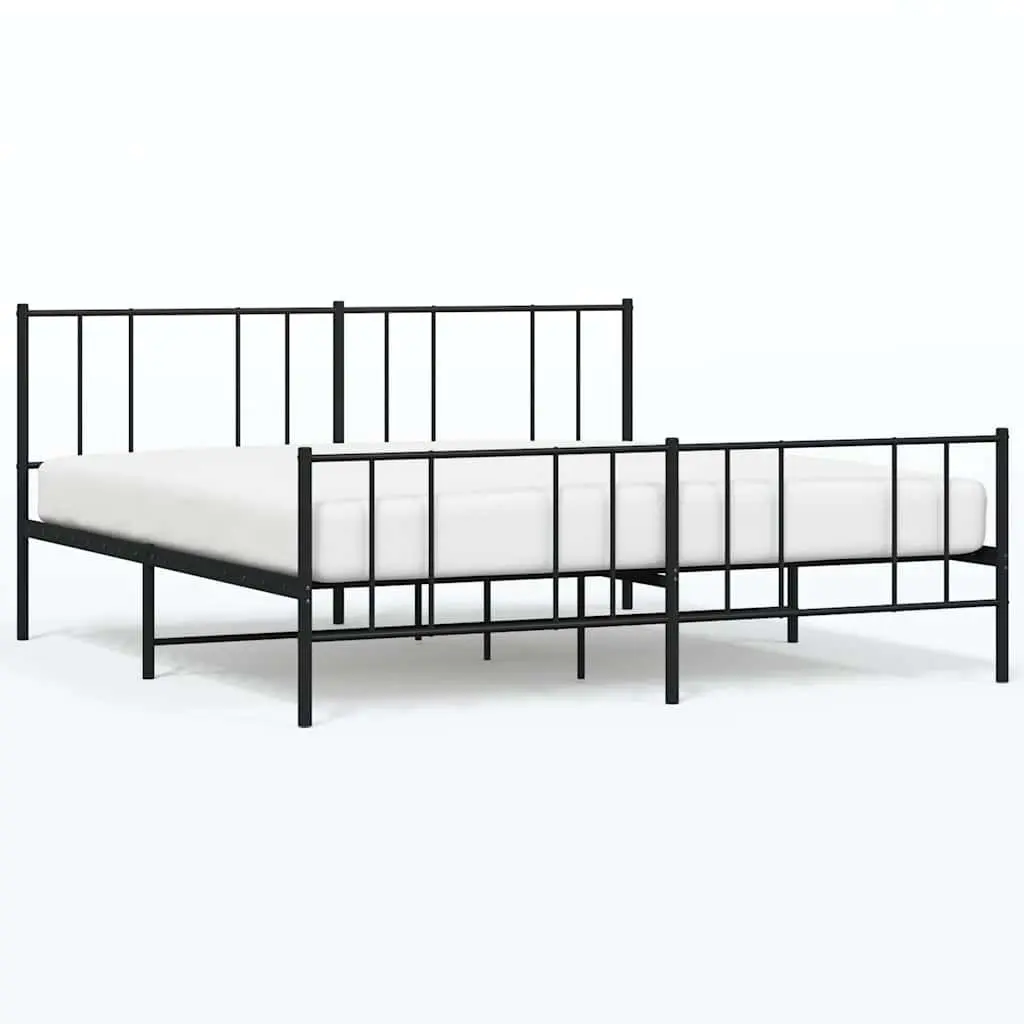 Metal Bed Frame King Size 183x203cm Black Bedroom Furniture