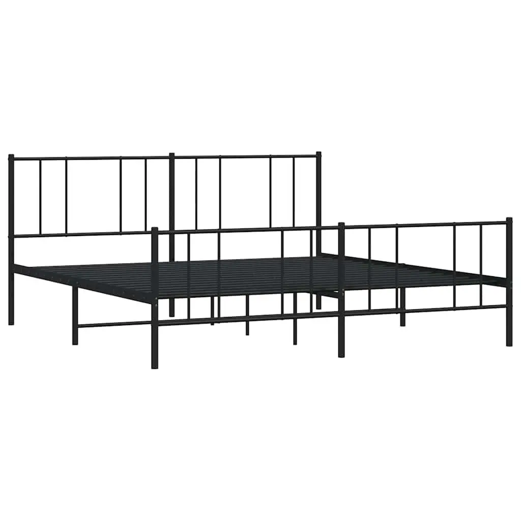 Metal Bed Frame King Size 183x203cm Black Bedroom Furniture