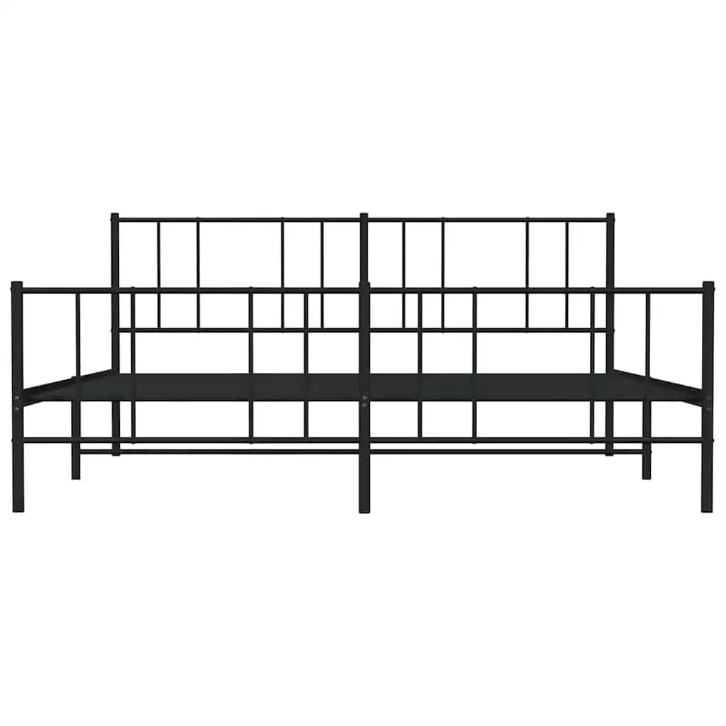 Metal Bed Frame King Size 183x203cm Black Bedroom Furniture