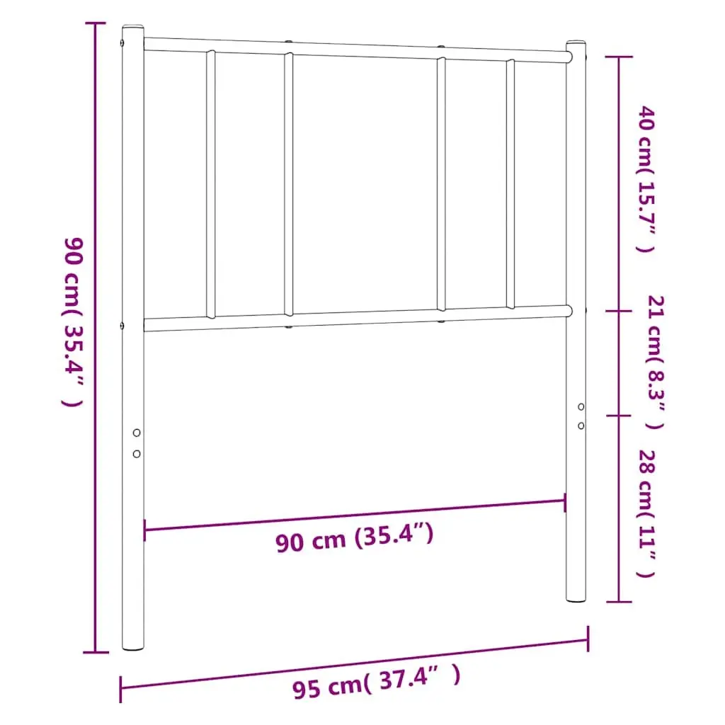 Metal Bed Headboard 90cm Black Steel Bed Head Bedroom Furniture