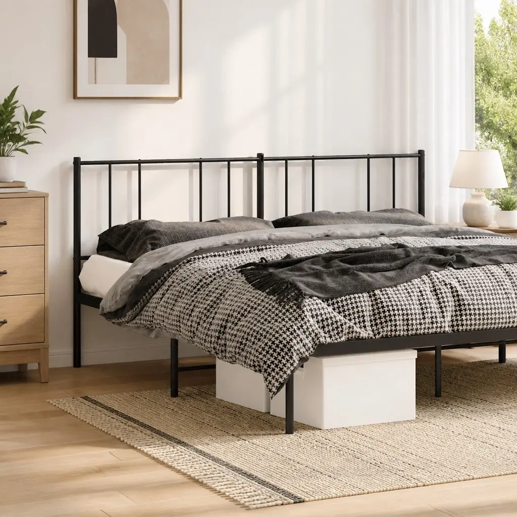 Metal Headboard Black 180cm Bedroom Bed Frame Backrest Support