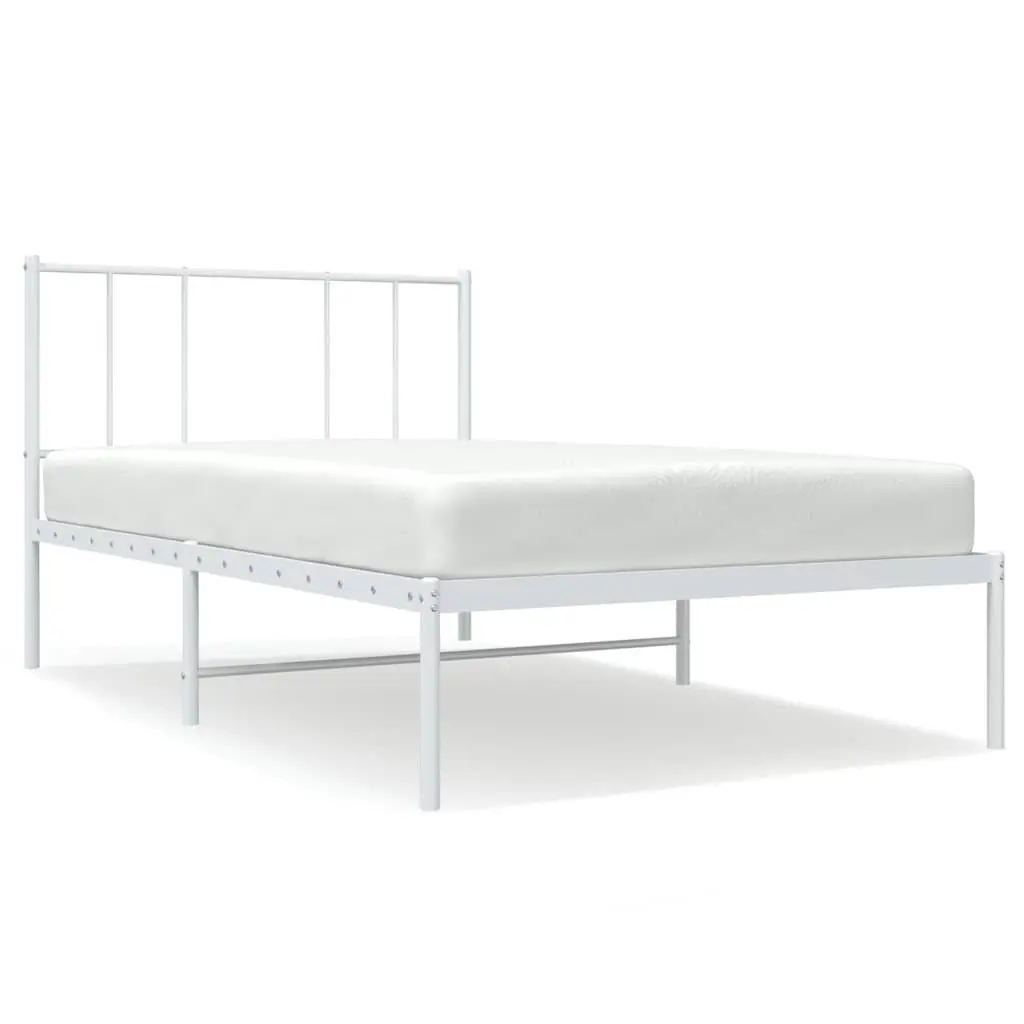 Metal Bed Frame with Supportive Headboard