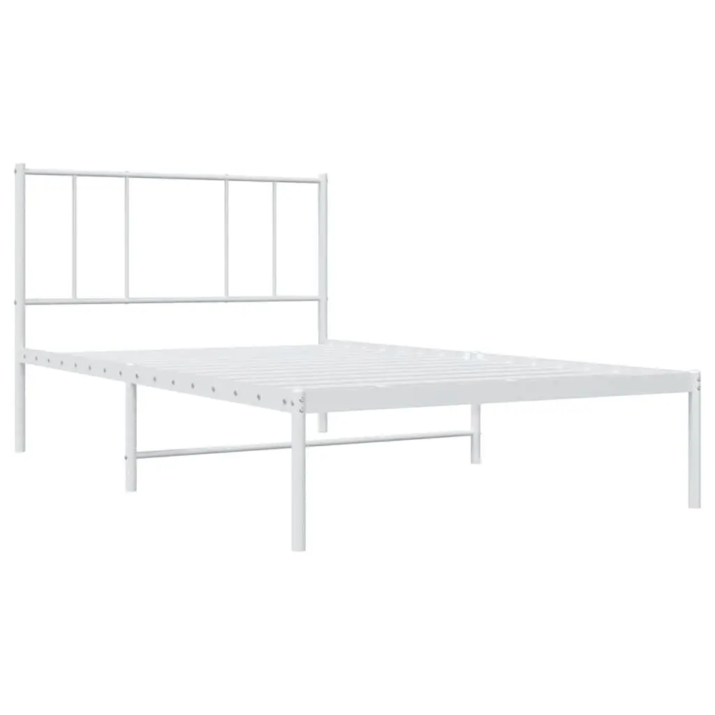 Metal Bed Frame with Supportive Headboard