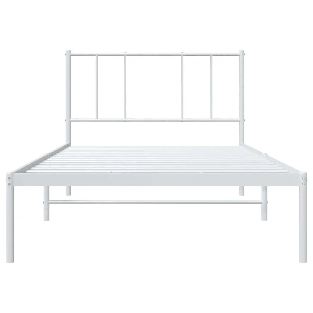 Metal Bed Frame with Supportive Headboard
