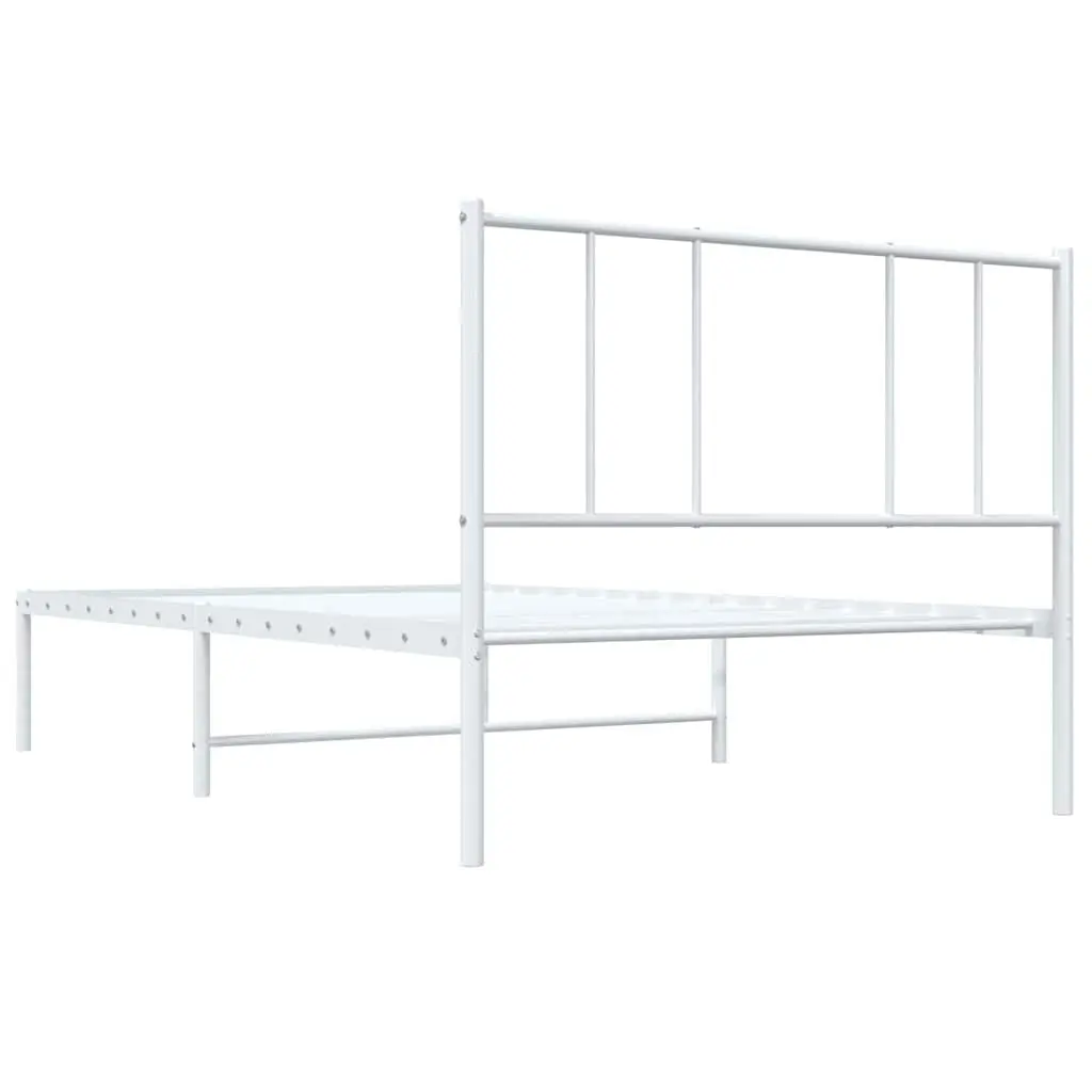 Metal Bed Frame with Supportive Headboard