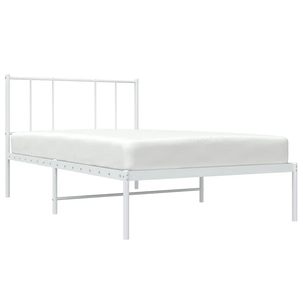 Metal Bed Frame with Supportive Headboard