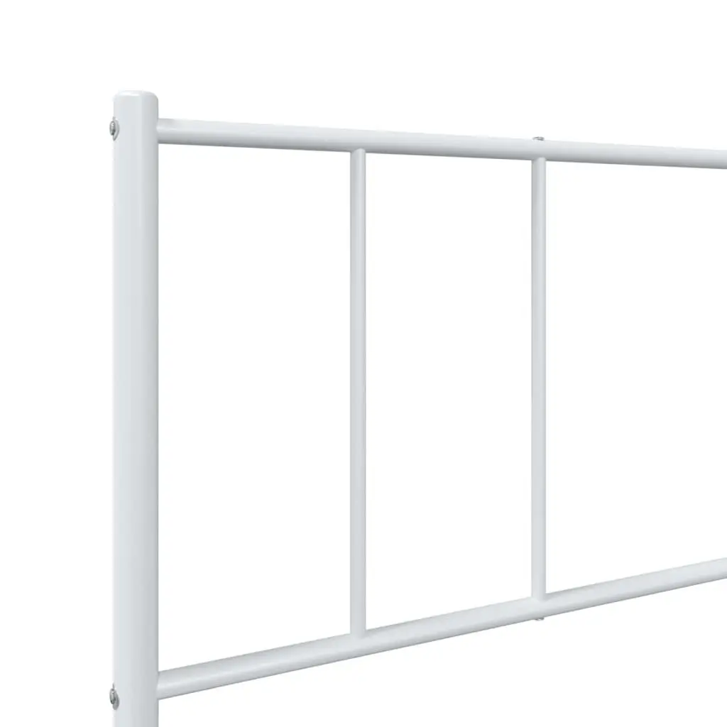 Metal Bed Frame King Single 107x203 cm Slatted Base Footboard White