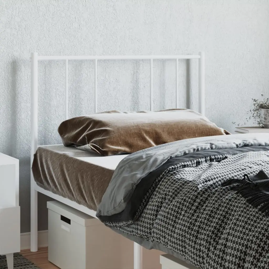 Metal Headboard Back Support 90cm White Powder Coated Steel Frame