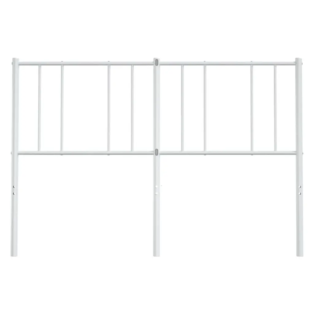 Metal Headboard White 135cm Bedroom Bed Frame Sturdy Support