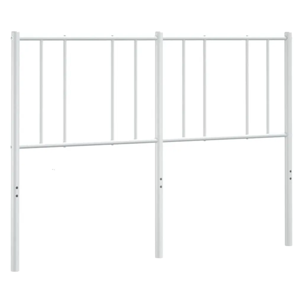 Metal Headboard White 135cm Bedroom Bed Frame Sturdy Support