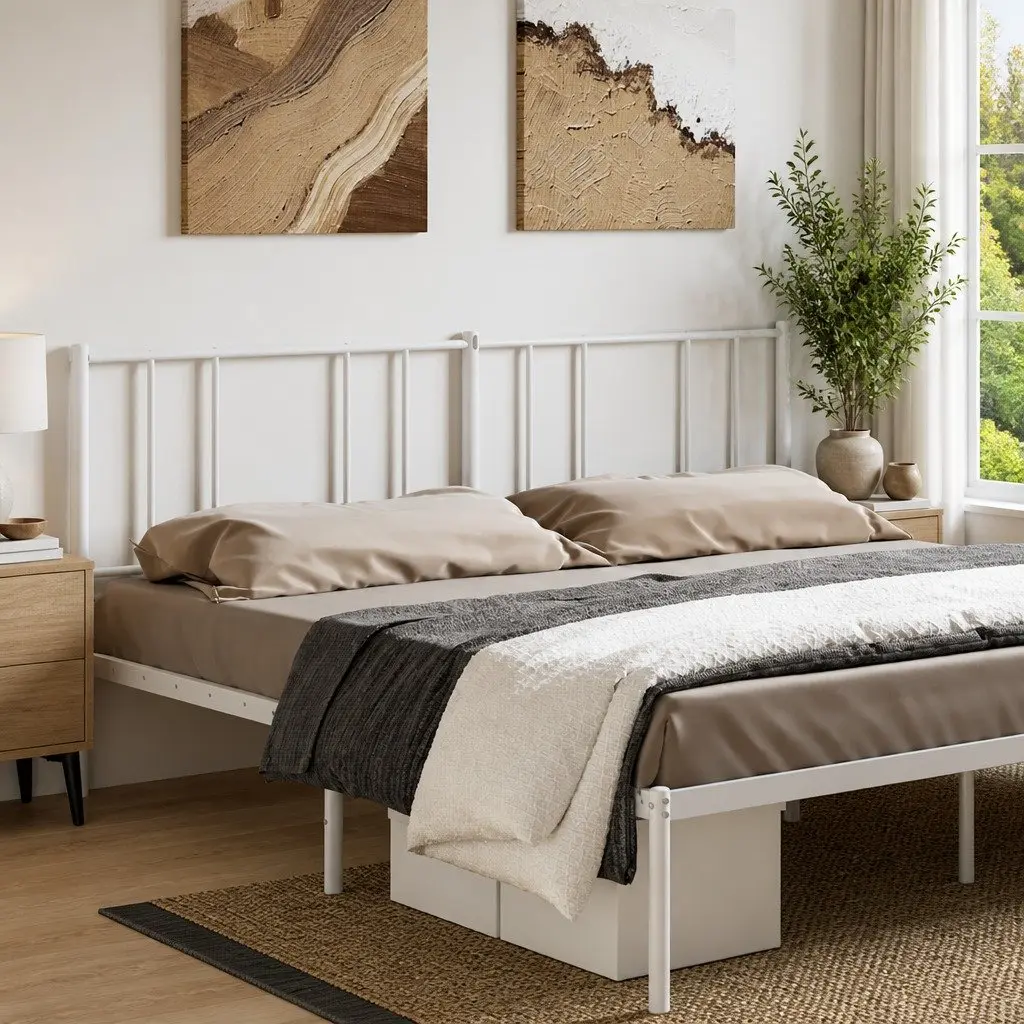 Metal Headboard White 180cm Bedroom Bed Frame Head Support