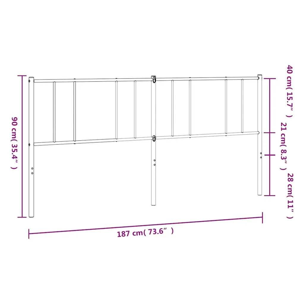 Metal Headboard White 180cm Bedroom Bed Frame Head Support